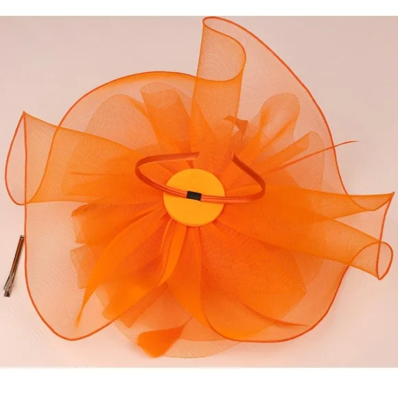 NEW! Sunset Orange Kentucky Derby Hat - Picture 3 of 3
